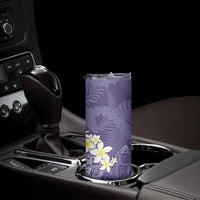 Violet Polynesian Tribal Frangipani Tropical Vibe Skinny Tumbler