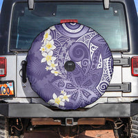 Violet Polynesian Tribal Frangipani Tropical Vibe Spare Tire Cover