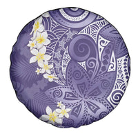 Violet Polynesian Tribal Frangipani Tropical Vibe Spare Tire Cover