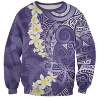 Violet Polynesian Tribal Frangipani Tropical Vibe Sweatshirt