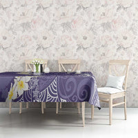 Violet Polynesian Tribal Frangipani Tropical Vibe Tablecloth