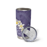 Violet Polynesian Tribal Frangipani Tropical Vibe Tumbler Cup