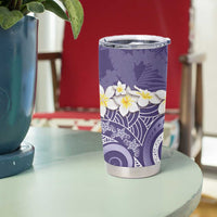 Violet Polynesian Tribal Frangipani Tropical Vibe Tumbler Cup
