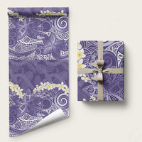 Violet Polynesian Tribal Frangipani Tropical Vibe Wrapping Paper - Polynesian Pride