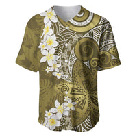Gold Polynesian Tribal Frangipani Tropical Vibe Baseball Jersey LT14 Gold - Polynesian Pride