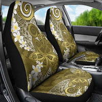 Gold Polynesian Tribal Frangipani Tropical Vibe Car Seat Cover