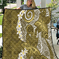 Gold Polynesian Tribal Frangipani Tropical Vibe Quilt LT14 Gold - Polynesian Pride
