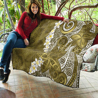 Gold Polynesian Tribal Frangipani Tropical Vibe Quilt LT14 - Polynesian Pride