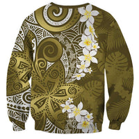 Gold Polynesian Tribal Frangipani Tropical Vibe Sweatshirt