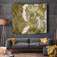 Gold Polynesian Tribal Frangipani Tropical Vibe Tapestry LT14 Gold - Polynesian Pride