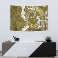 Gold Polynesian Tribal Frangipani Tropical Vibe Tapestry LT14 - Polynesian Pride