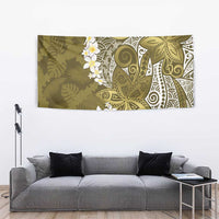 Gold Polynesian Tribal Frangipani Tropical Vibe Tapestry LT14 - Polynesian Pride