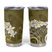 Gold Polynesian Tribal Frangipani Tropical Vibe Tumbler Cup