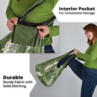 Green Polynesian Tribal Frangipani Tropical Vibe Grocery Bag