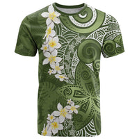 Green Polynesian Tribal Frangipani Tropical Vibe T Shirt
