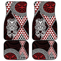 Red Aotearoa Niho Taniwha Car Mats Maori Mythology Tooth - Taniko Motifs