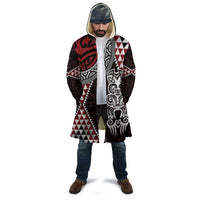 Red Aotearoa Niho Taniwha Cloak Maori Mythology Tooth - Taniko Motifs - Polynesian Pride