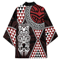 Red Aotearoa Niho Taniwha Kimono Maori Mythology Tooth - Taniko Motifs - Polynesian Pride