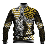 Yellow Aotearoa Niho Taniwha Baseball Jacket Maori Mythology Tooth - Taniko Motifs LT14 - Polynesian Pride