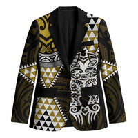 Yellow Aotearoa Niho Taniwha Blazer Maori Mythology Tooth - Taniko Motifs - Polynesian Pride