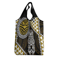 Yellow Aotearoa Niho Taniwha Grocery Bag Maori Mythology Tooth - Taniko Motifs