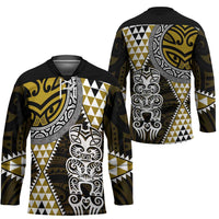 Yellow Aotearoa Niho Taniwha Hockey Jersey Maori Mythology Tooth - Taniko Motifs LT14 - Polynesian Pride