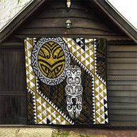 Yellow Aotearoa Niho Taniwha Quilt Maori Mythology Tooth - Taniko Motifs LT14 - Polynesian Pride