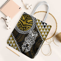 Yellow Aotearoa Niho Taniwha Tote Bag Maori Mythology Tooth - Taniko Motifs - Polynesian Pride