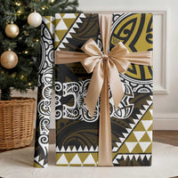 Yellow Aotearoa Niho Taniwha Wrapping Paper Maori Mythology Tooth - Taniko Motifs - Polynesian Pride