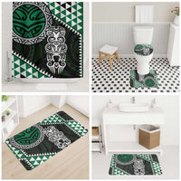 Green Aotearoa Niho Taniwha Bathroom Set Maori Mythology Tooth - Taniko Motifs LT14 - Polynesian Pride