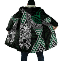 Green Aotearoa Niho Taniwha Cloak Maori Mythology Tooth - Taniko Motifs LT14 - Polynesian Pride