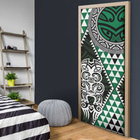 Green Aotearoa Niho Taniwha Door Cover Maori Mythology Tooth - Taniko Motifs - Polynesian Pride