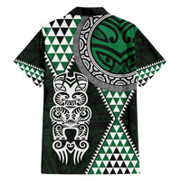 Green Aotearoa Niho Taniwha Hawaiian Shirt Maori Mythology Tooth - Taniko Motifs