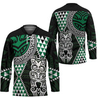 Green Aotearoa Niho Taniwha Hockey Jersey Maori Mythology Tooth - Taniko Motifs LT14 - Polynesian Pride