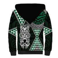Green Aotearoa Niho Taniwha Sherpa Hoodie Maori Mythology Tooth - Taniko Motifs