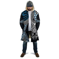 Blue Aotearoa Niho Taniwha Cloak Maori Mythology Tooth - Taniko Motifs - Polynesian Pride