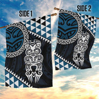 Blue Aotearoa Niho Taniwha Garden Flag Maori Mythology Tooth - Taniko Motifs