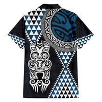 Blue Aotearoa Niho Taniwha Hawaiian Shirt Maori Mythology Tooth - Taniko Motifs