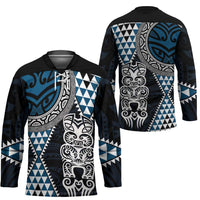 Blue Aotearoa Niho Taniwha Hockey Jersey Maori Mythology Tooth - Taniko Motifs LT14 - Polynesian Pride