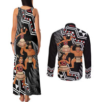Aotearoa Kapa Haka Couples Matching Tank Maxi Dress and Long Sleeve Button Shirt 2025 Festival - Traditional Maori Dance