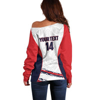 AS Venus Tahiti Football Custom Off Shoulder Sweater Go Champions Polynesian Pattern LT14 - Polynesian Pride