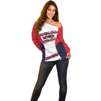 AS Venus Tahiti Football Custom Off Shoulder Sweater Go Champions Polynesian Pattern LT14 - Polynesian Pride