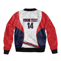 AS Venus Tahiti Football Custom Sleeve Zip Bomber Jacket Go Champions Polynesian Pattern LT14 - Polynesian Pride