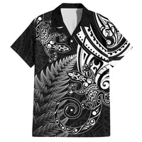 New Zealand Lizard Hawaiian Shirt Silver Fern Aotearoa Maori LT14 Black - Polynesian Pride