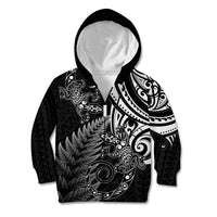 New Zealand Lizard Kid Hoodie Silver Fern Aotearoa Maori LT14 Zip Hoodie Black - Polynesian Pride