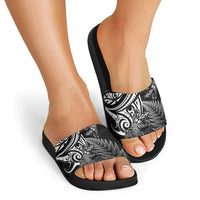New Zealand Lizard Slide Sandals Silver Fern Aotearoa Maori - Polynesian Pride