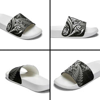 New Zealand Lizard Slide Sandals Silver Fern Aotearoa Maori - Polynesian Pride