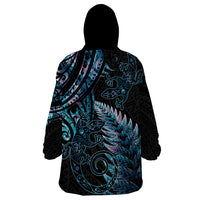 New Zealand Lizard Wearable Blanket Hoodie Silver Fern Aotearoa Maori With Paua Shell LT14 - Polynesian Pride