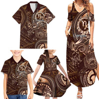 Personalised Polynesia Zodiac Capricorn Family Matching Summer Maxi Dress and Hawaiian Shirt Galaxy Polynesian Pattern Chest Tattoo Style LT14 - Polynesian Pride
