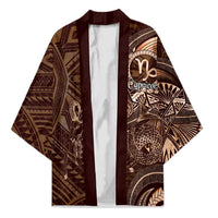 Personalised Polynesia Zodiac Capricorn Kimono Galaxy Polynesian Pattern Chest Tattoo Style LT14 Unisex Brown - Polynesian Pride